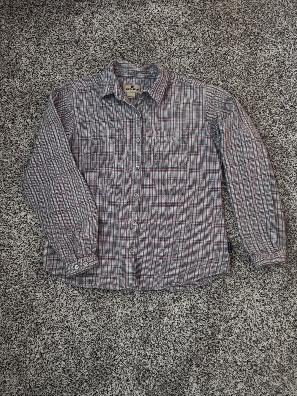 Woolrich Women’s Medium Plaid Long Sleeve Button Down Cotton Flannel Shirt